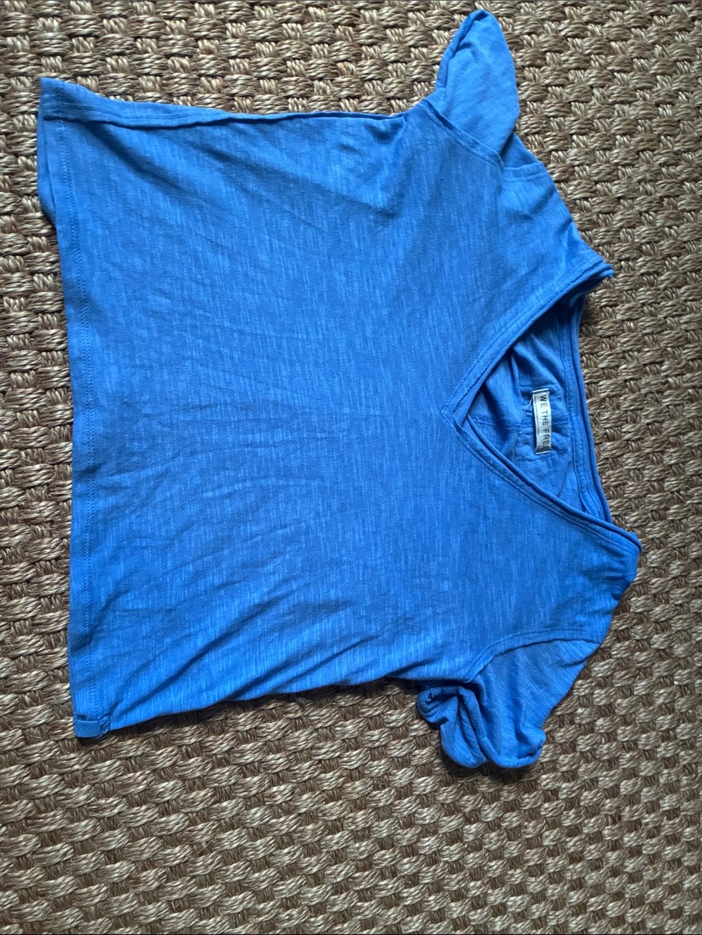 Free people blue cropped t shirt